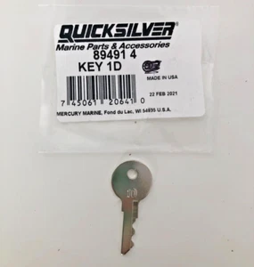 Quicksilver Mercury/Mariner Chiave di accensione fuoribordo numero 1D P/N: 89491 4 barche - Foto 1 di 1