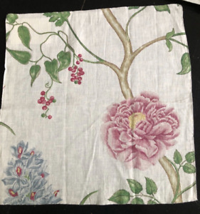 SANDERSON Summer Tree in Lilac 18 x 18 1/4" Floral Linen Fabric Sample