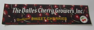 1960's - THE DALLES CHERRY GROWERS - LABEL - The Dalles OREGON - Picture 1 of 1