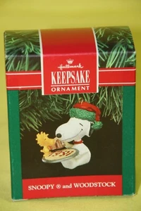 HALLMARK KEEPSAKE ORNAMENT PEANUTS SNOOPY NEW OLD STOCK SNOOPY& WOODSTOCK NIB - Picture 1 of 6