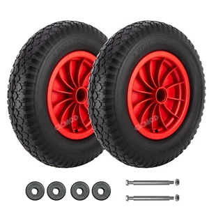 16 Zoll Flat Free Schubkarrenräder und Reifen 4.80/4.00-8 Vollgummireifen mit Achssatz - Bild 1 von 18