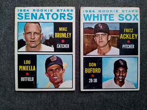 1964 Topps #167 368 Lou Pinella Don Buford Rookie Stars Baseball Lot 2 Nice