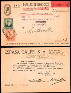 España - Edi o TP 665+671 - Postal Mat "Certificado Madrid 30/6/33" a Estivella - Picture 1 of 1