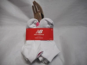 New Balance Women's 6 Pairs Cushion Quarter White Multicolor Sock Shoe Size 4-10 - Picture 1 of 13