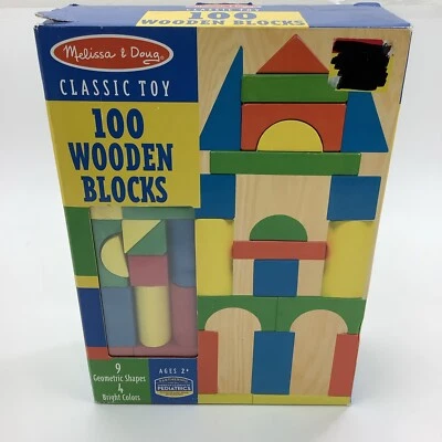 BNIB 2020 Melissa & Doug 100 Wooden Blocks Set! Never Used! - Image 1 of 4