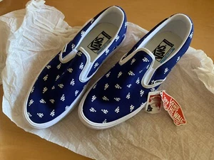 Super Rare LOS ANGELES DODGERS VANS Ultra-Cush Shoes size 9 Men’s Slip-On NEW - Picture 1 of 6