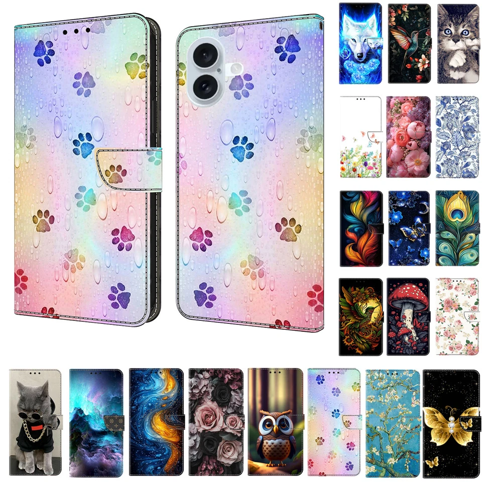 for LG Aristo 5 K22 Plus K31 K41S K51 K71 Patterned Wallet Flip Case Stand Cover - Image 1 of 4