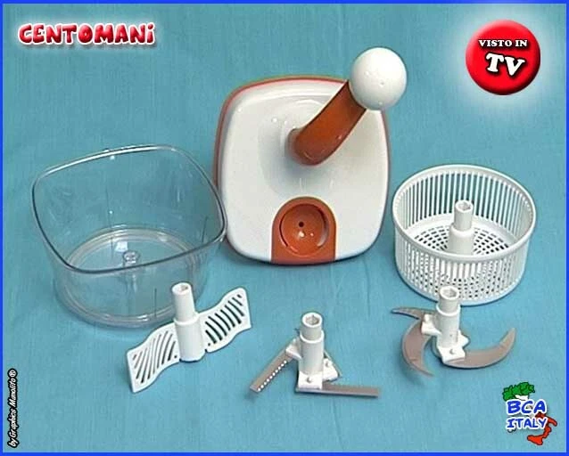 3 ERRRE CENTOMANI ROBOT Multifunzione FRULLATORE da Cucina Tritatutto Centrifuga Verdure