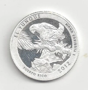 2012 S Silver Proof El Yunque ATB Quarter - 90% Silver - Picture 1 of 2