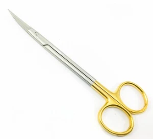 Kelly scissors 18 cm curved pointed gold Dental seam surgical TC - Picture 1 of 4