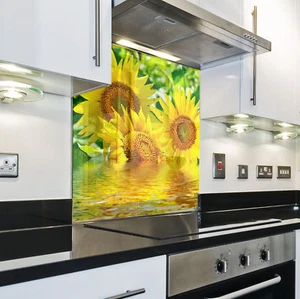 KÜCHENRÜCKWAND Spritzschutz Küche Gehärtetes Glas Rückwand sunBlume Natur gold - Bild 1 von 3