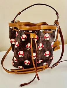 Moschino Couture Jeremy Scott Super Mario Mushroom Bucket Bag Nintendo Rare 1 UP - Picture 1 of 7