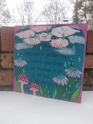 Pintura lírica Bob Dylan madera 10 x 10", If Not For You Song, George Harrison Foto 1 de 4