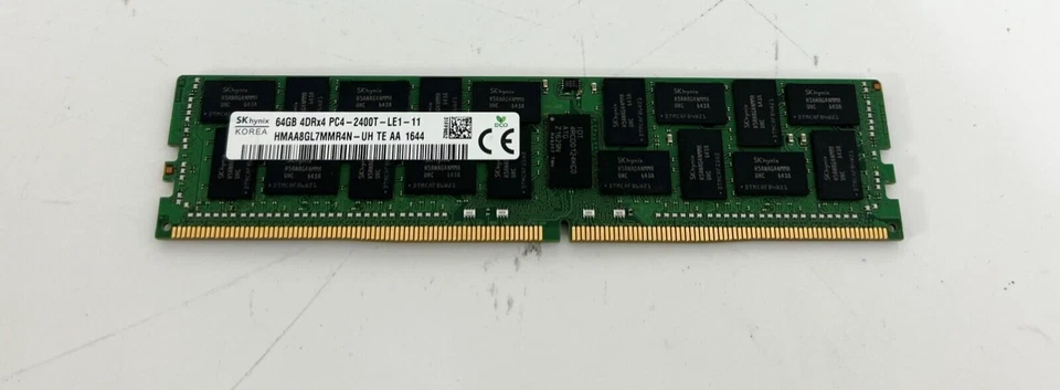 Hynix 64GB (1x64GB) 4DRx4 PC4-2400T DDR4 Memory Module - HMAA8GL7MMR4N-UH - Image 1 of 3
