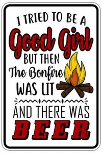 GOOD GIRL BEER sign Metal funny man cave house decor B1450 - Picture 1 of 1