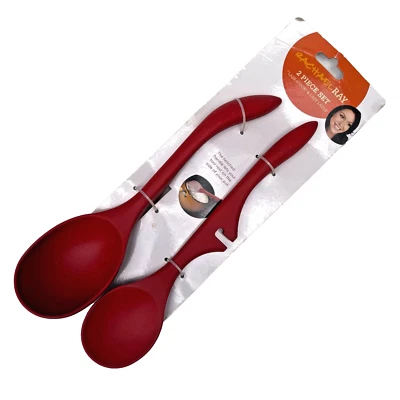Rachael Ray Tools & Gadgets 2-Piece Lazy Tools Set, Red Spoon and Ladle - Image 1 of 2
