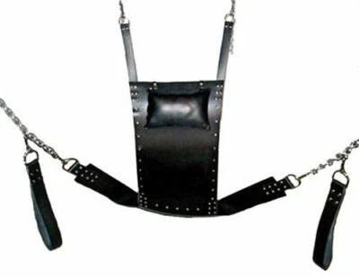 HEAVY DUTY LEATHER SLING SWING Hammock For SEX BDSM- SWING & SLING With Stirrups - Image 1 of 2