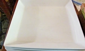 *Lot of 4 Pottery Barn Great White Square 10.5” Dinner Plates Discontinued - Picture 1 of 3