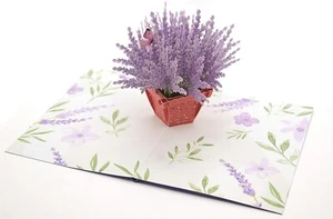 Happy Birthday Pop-Up Card – Lavender Flower Design for Daughter, Wife, Niece - Picture 1 of 6
