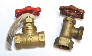 2 PERNO VALVOLA ACQUA INDUSTRIALE OTTONE STEAMPUNK - Foto 1 di 5
