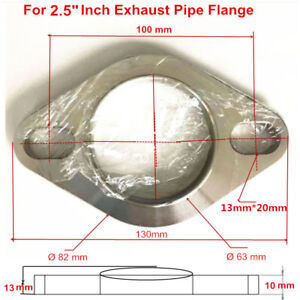 2 1/2" 2.5" Pipe Pipes Flange Flat Oval Two Bolt Exhaust Flanges 2.5 Inch ID 1PC