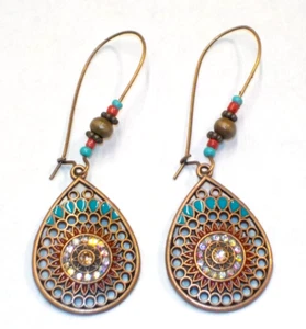 Bohemian Boho Beaded Style Beaded Dangle Earrings *NEW* - Picture 1 of 2