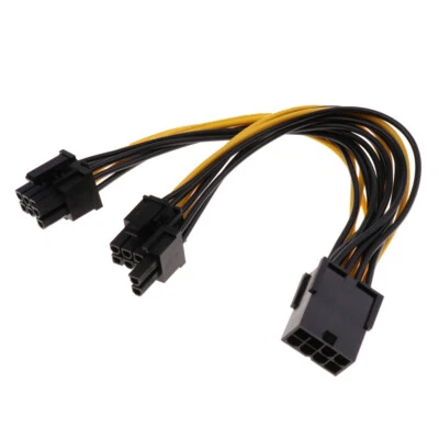 1x Grafikkarten Stromadapter Kabel 8-polig zu   2x 6+2-polig Stecker) PCI - Bild 1 von 4