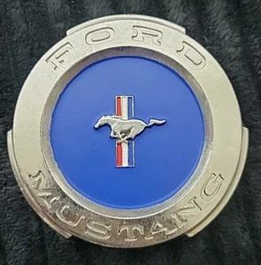 Ford Mustang Chrome Metal Logo Emblem Wall Mount Gas Cap Tire Hub Man Cave 4" - Picture 1 of 9