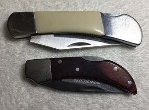 2 Winchester Small Folding Pocket Knife Stainless Wood Handle Limited Edition - Picture 1 of 15
