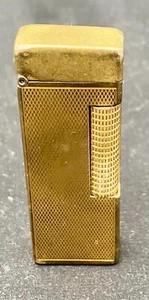 VTG SWISS DUNHILL GOLD PLATED LIGHTER, US RE24163 DIAMOND c1970 works - Picture 1 of 7
