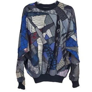 VINTAGE ‘80s KOOS VAN DEN AKKER Collage Sweater Small ORIGINAL COSBY DESIGNER - Picture 1 of 13