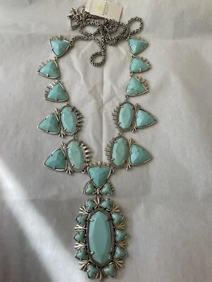 Collar Kendra Scott Havana llamativo vintage plateado azul claro magnesita rodeo Foto 1 de 4