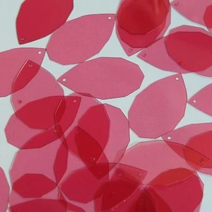 Lentejuelas Facet Gem Lágrima 1.25" Rosa Rosa Transparente Brillante Ver-Thru - Imagen 1 de 2