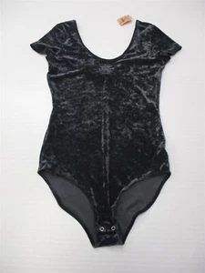 new AMERICAN EAGLE Women's Size XS Scoop Back Dark Gray Crushed Velvet Bodysuit - Bild 1 von 7