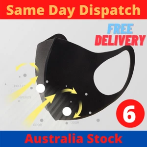 6x Washable Reusable Face Mask Mouth Cover Respirator Pollution Dust Protection - Picture 1 of 12