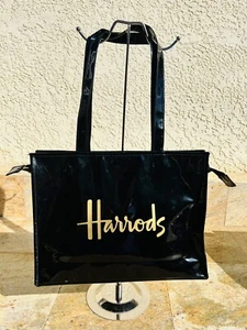 Harrods London PVC riutilizzabile borsa per la spesa eco tote shopper impermeabile pranzo spiaggia - Foto 1 di 8