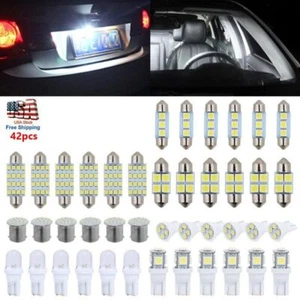 42PCS LED INTERIOR LIGHTS BULBS KIT CAR TRUNK DOME LICENSE PLATE LAMPS 6000K UK - Picture 1 of 10