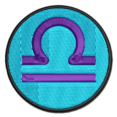 Libra Horoscope Astrological Zodiac Sign Multi-Color Embroidered Iron-On Patch - Image 1 of 4