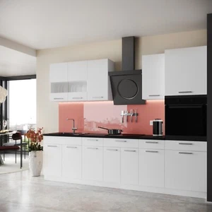 Küche mit Hochschrank Küchenzeile Einbauküche Küchenblock Weiß Matt 280 cm ALINA - Bild 1 von 6