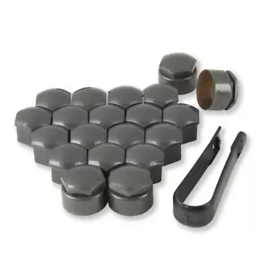 Peugeot Wheel Nut Covers Grey For 207 207cc 207sw 208 3008 306 307 308 20x17mm - Picture 1 of 11
