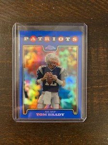 Tom Brady Topps Chrome 2008 Nfl Mvp Blue Refractory 