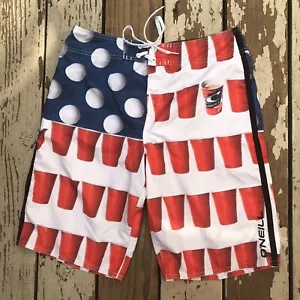 O'NEILL Surf • USA Flag • 4th of July • BEER PONG • Mens Surfing Board Shorts 32 - Picture 1 of 9