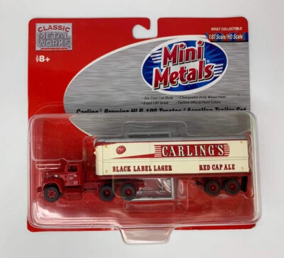 HO CMW Mini Metals IH R-190 Tractor & Aerovan Trailer Carling’s Brewing 31149. - Image 1 of 4