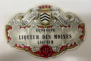 Aux Vignes De France Raga Liqueur Des Moines Label - Picture 1 of 2