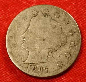 1887 Liberty V nichel bella moneta LN352 - Foto 1 di 2