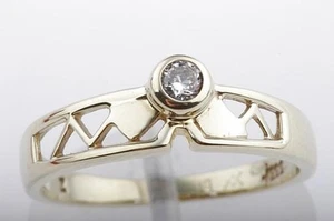 Kristall Ring Solitär 333 er 8kt Gelb Gold Gr 55 Top! - - Bild 1 von 9