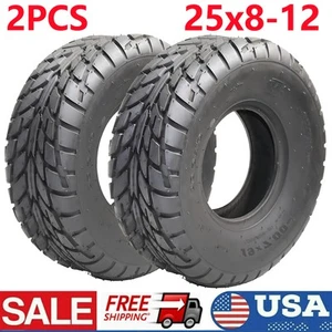2PCS 25x8-12 25x8x12 ATV UTV Tires 6 Ply All Terrain Sand Mud Off-Road Tires - Picture 1 of 9