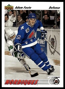 Adam Foote *TARJETA DE NOVATO* (RC) 1991-92 Upper Deck #529 - Imagen 1 de 2