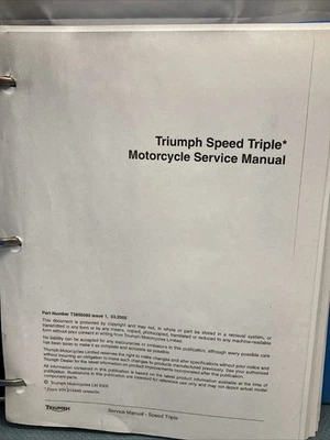 TRIUMPH T3856080 SPEED TRIPLE SERVICE MANUAL ISSUE 1, 03.2005 - image 1 of 3