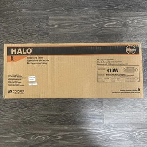 HALO 6 in. White Recessed Ceiling Light Baffle and Trim Ring (6pack) - Picture 1 of 3